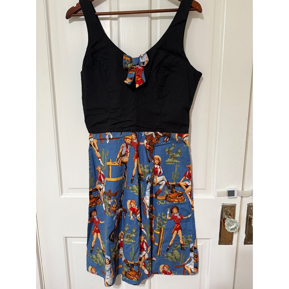 Unique Vintage Rock Steady Retro Western Pin Up Dress, Cowgirl XL $195 - Picture 3 of 10
